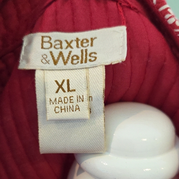 Baxter & Wells Reversible Red Floral/solid Red Quilted Cotton Jacket Women's XL - Picture 2 of 12